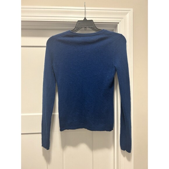 Adrienne Vittadini 100% 2ply Cashmere Blue Crew Neck Sweater Women's Size Medium - Picture 3 of 3